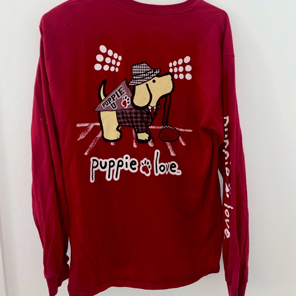 Women’s Puppie Love Football Longsleeve Tee